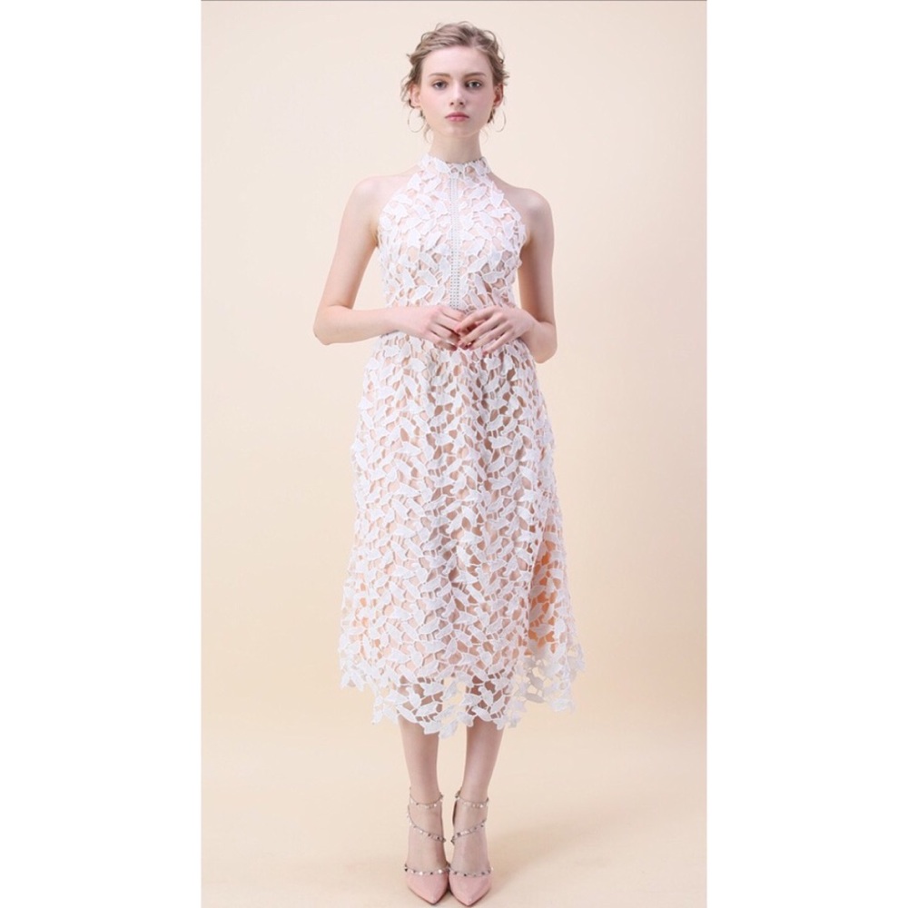 NWT Chicwish Crochet Sleeveless White Dress